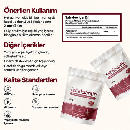 Astaksantin - Tüm Vücut Desteği ve Hücre Koruması İçin Doğanın En Güçlü Antioksidanı
