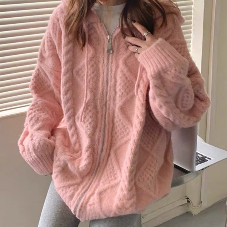 Hooded Knit Cardigan