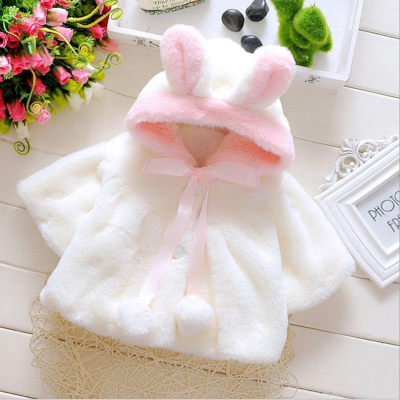 Cool rabbit hood coat