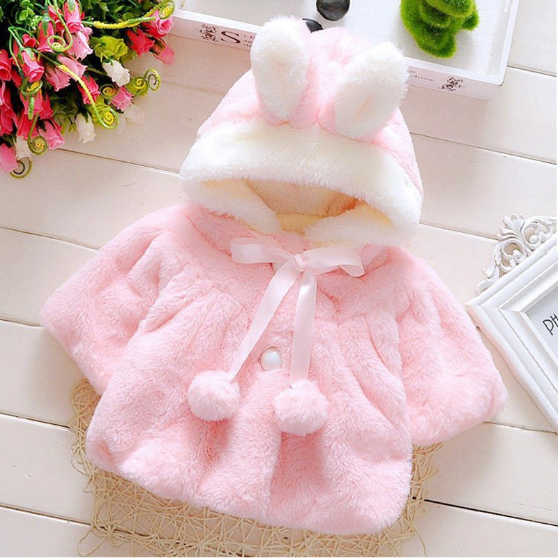 Cool rabbit hood coat