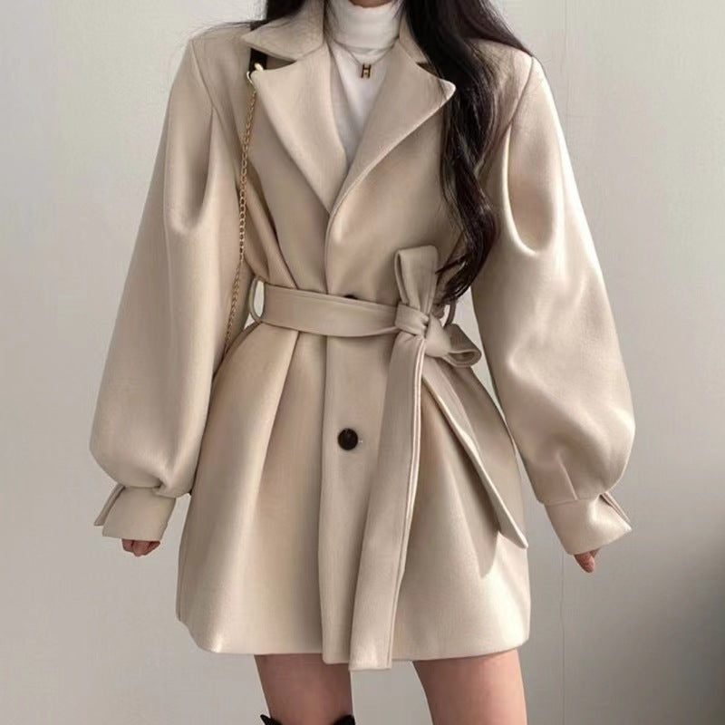 Hepburn Style Woolen Coat