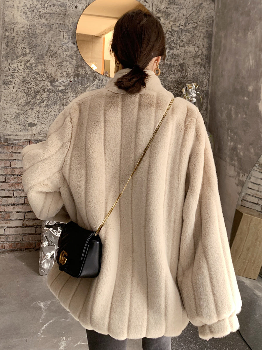 Collar fur coat