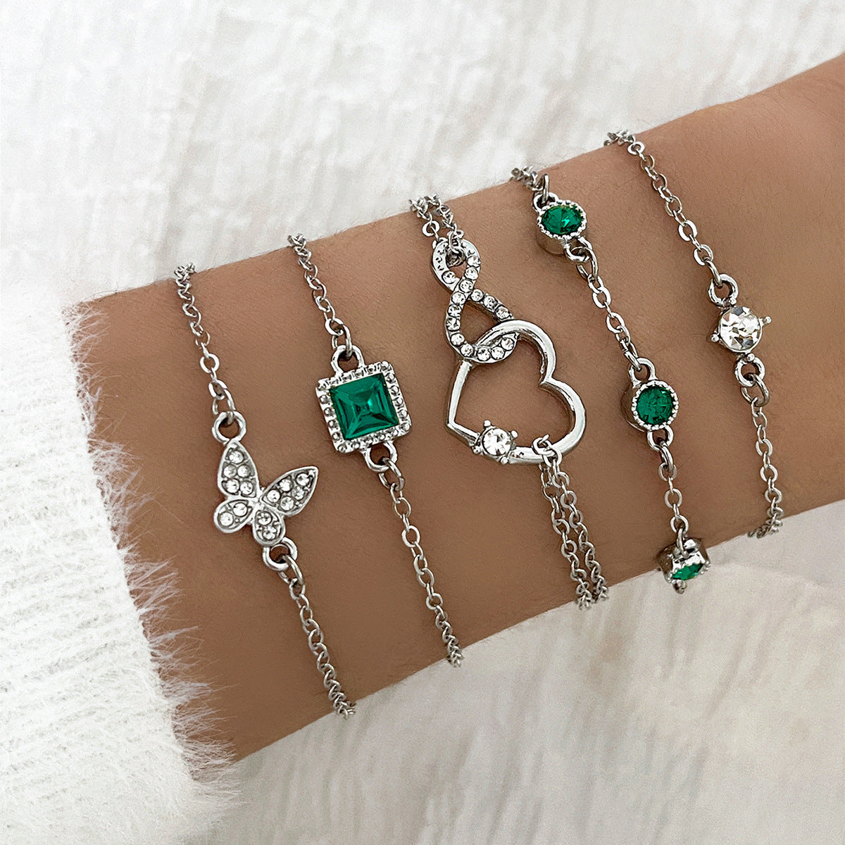 Green Crystal Bracelet set