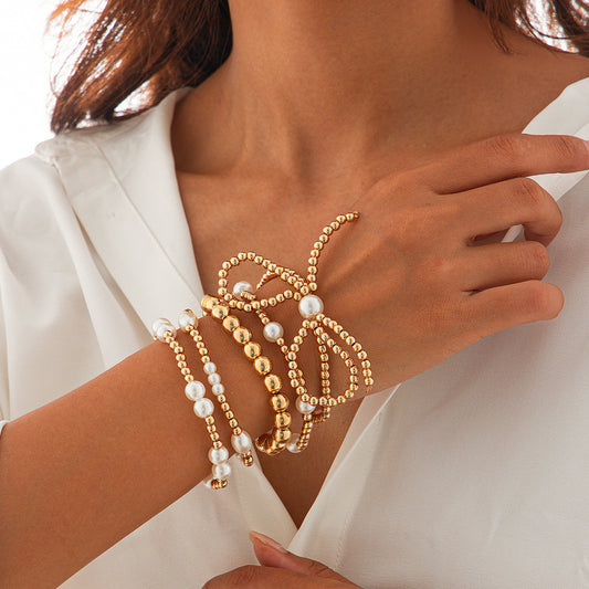 Bow Beaded Bracelet 5-piece Set