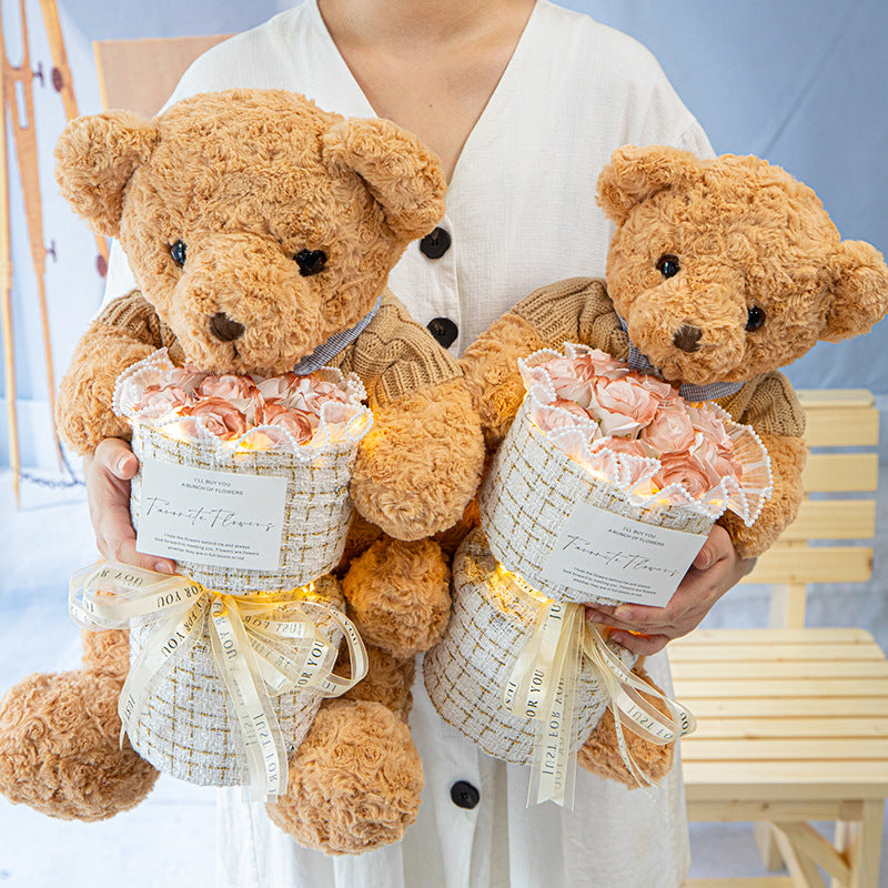 Bear Doll Eternal Rose Bouquet