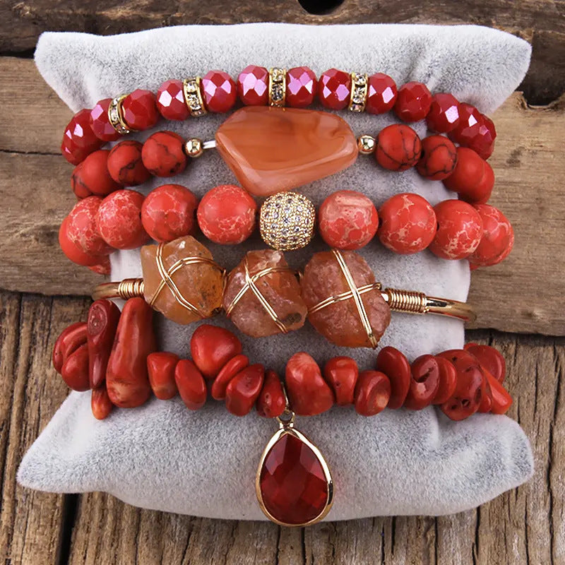 Natural Stone Mixed Gravel Bracelet