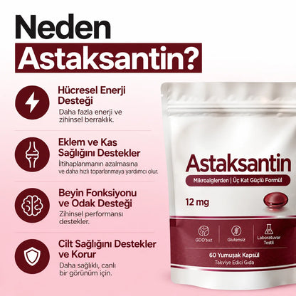 Astaksantin - Tüm Vücut Desteği ve Hücre Koruması İçin Doğanın En Güçlü Antioksidanı