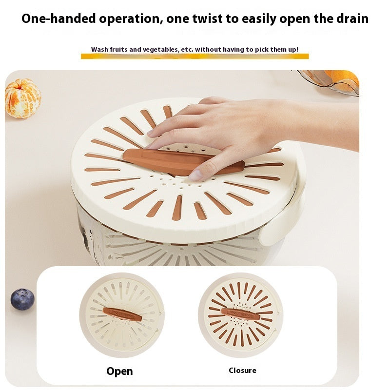 Fruit Drain Basket & Vegetable Washing Bowl