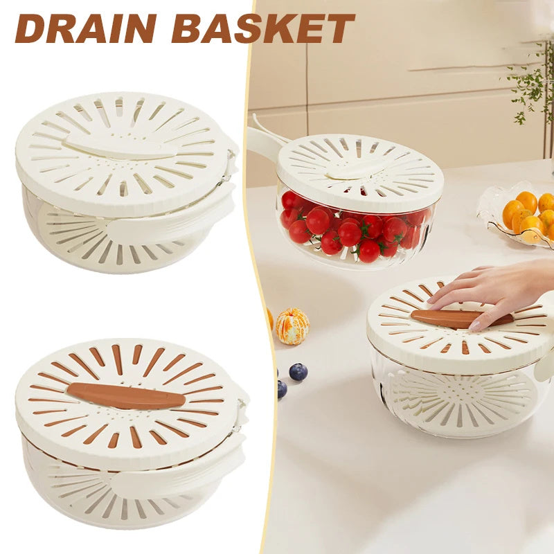 Fruit Drain Basket & Vegetable Washing Bowl