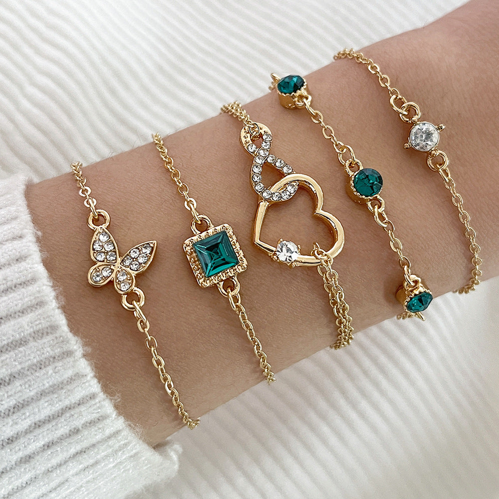 Green Crystal Bracelet set