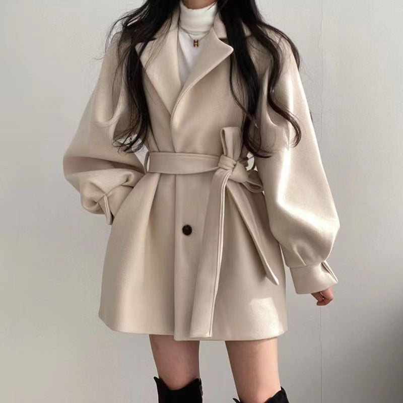 Hepburn Style Woolen Coat